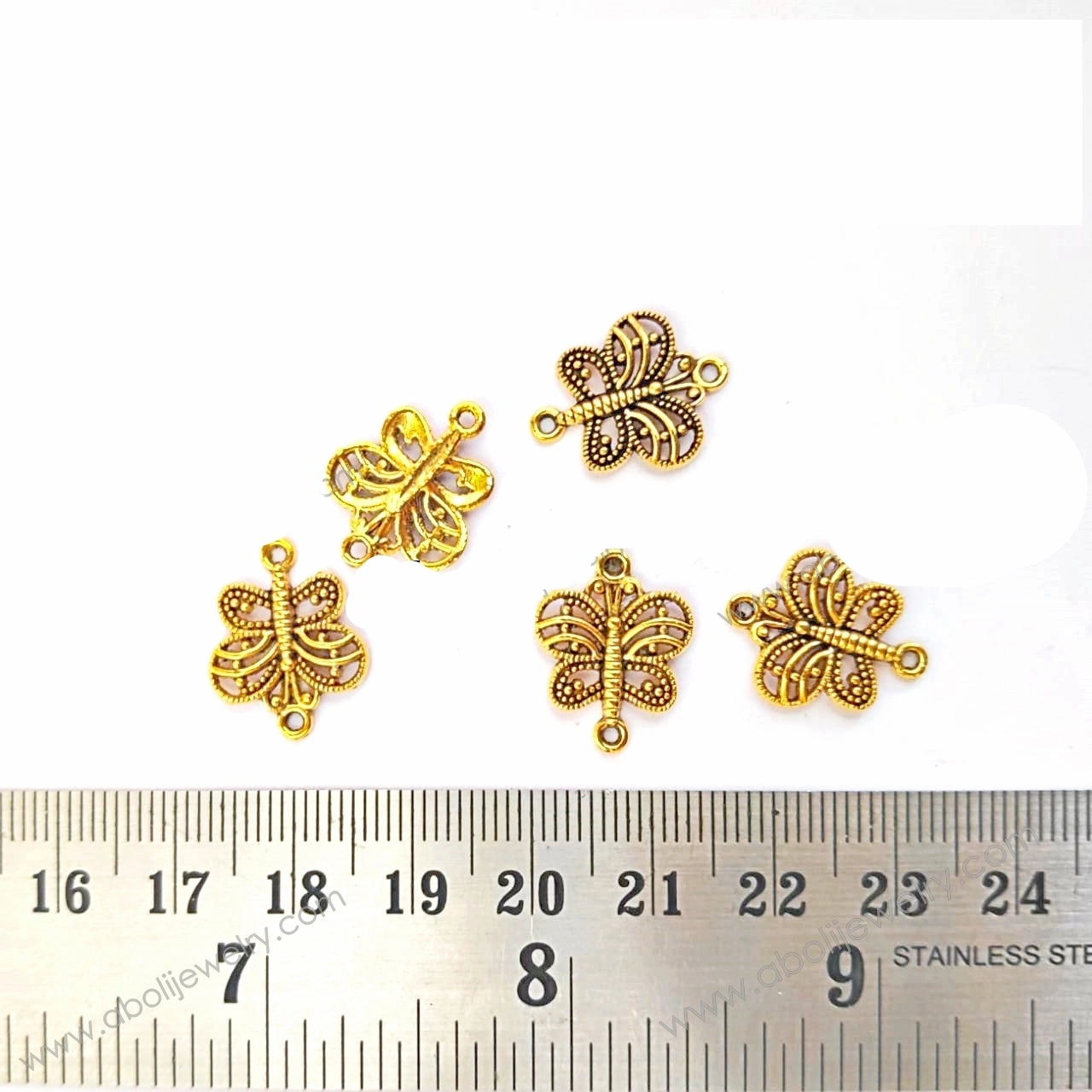 Artisan Style Golden butterfly Charm butterflies connector CHMG05 5 charms