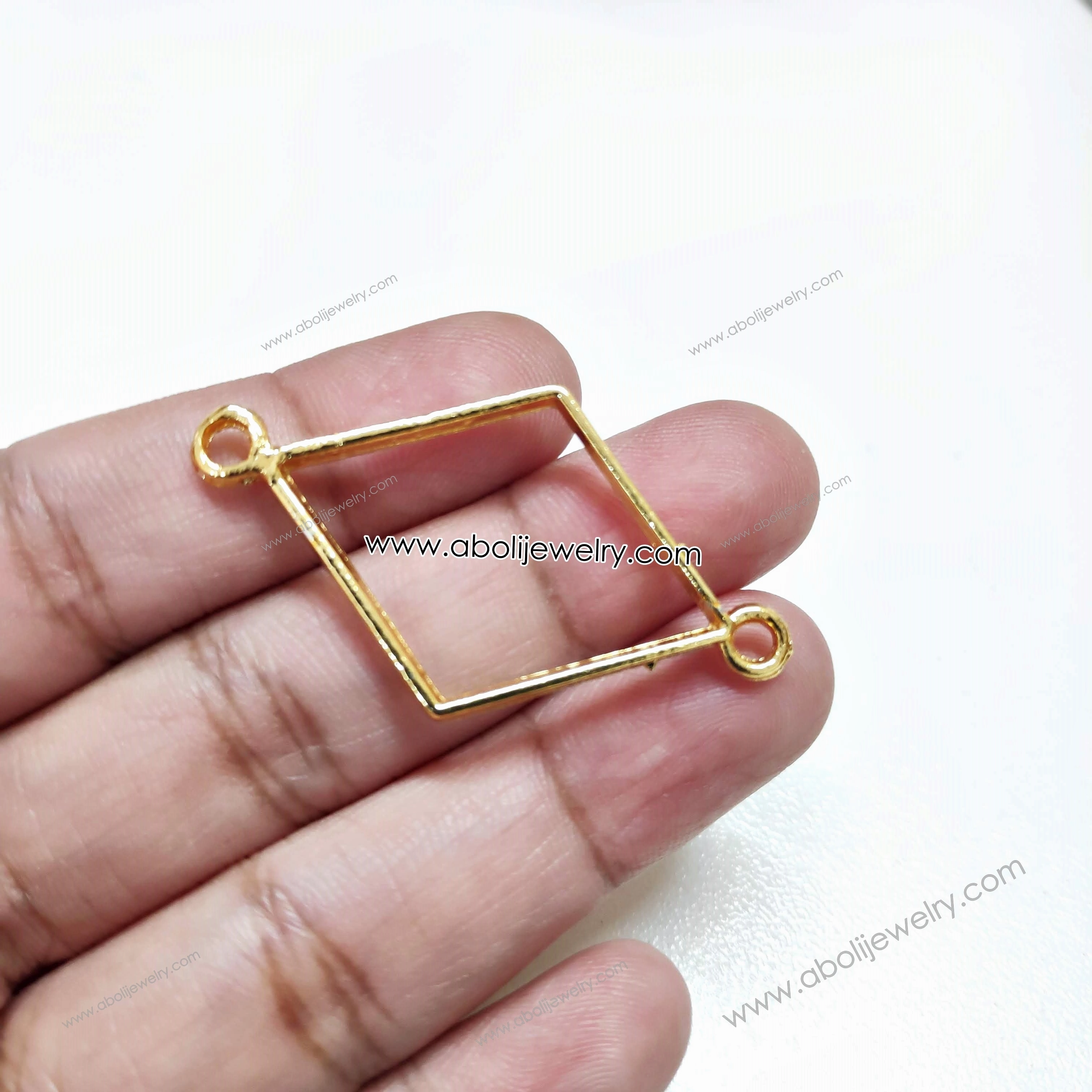 Golden diamond resin bezel link connectors for bracelet rakhi bezel RRBG03 Multi Purpose