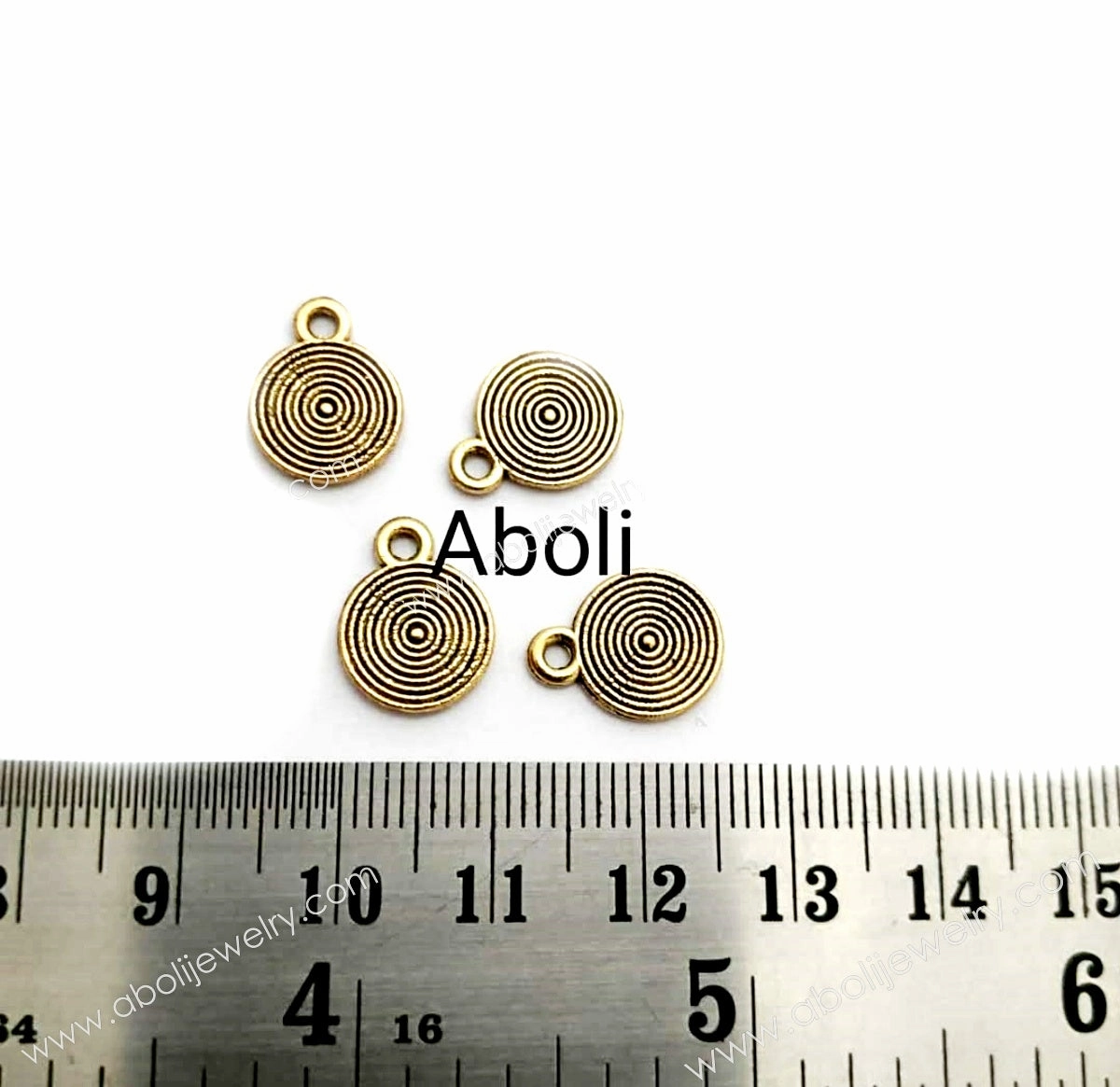Rich Shine Premium Form Golden disc Charms concentric circles CHMG45 5 charms