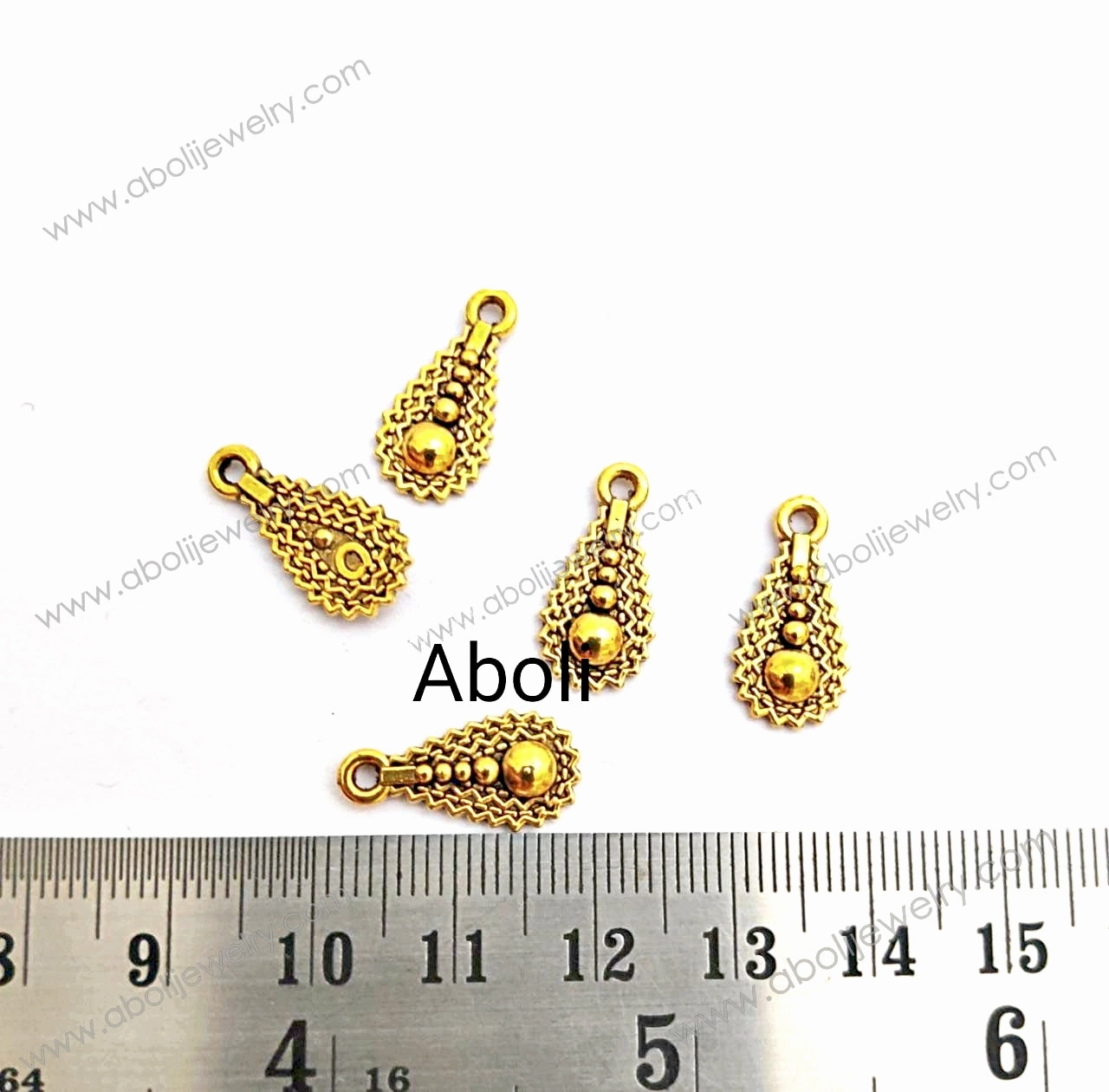 Golden drop Charm wavy drops dangle charms CHMG04 5 charms Premium Touch Modern Duo