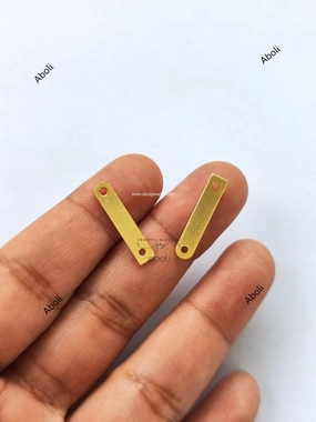 Golden Flat Metal bar Connector Jewellery Component MACU13 Matt finish 2 hole link connector Soft Accent