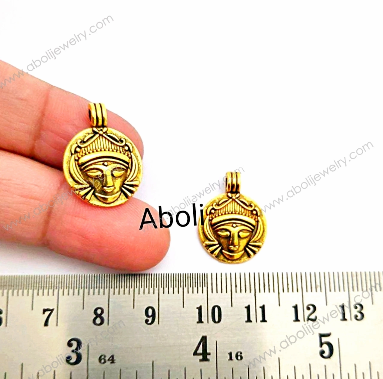 Travel Ready Daily Detail Golden Goddess face Charm  Devi face CHMG30 2 charms