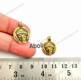 Travel Ready Daily Detail Golden Goddess face Charm  Devi face CHMG30 2 charms