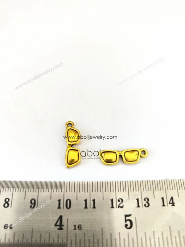 Premium Detail Dynamic Form Golden goggle Charm eyeglasses eye shades spectacles ocean summer beach fashion style CHMG134 2 charms