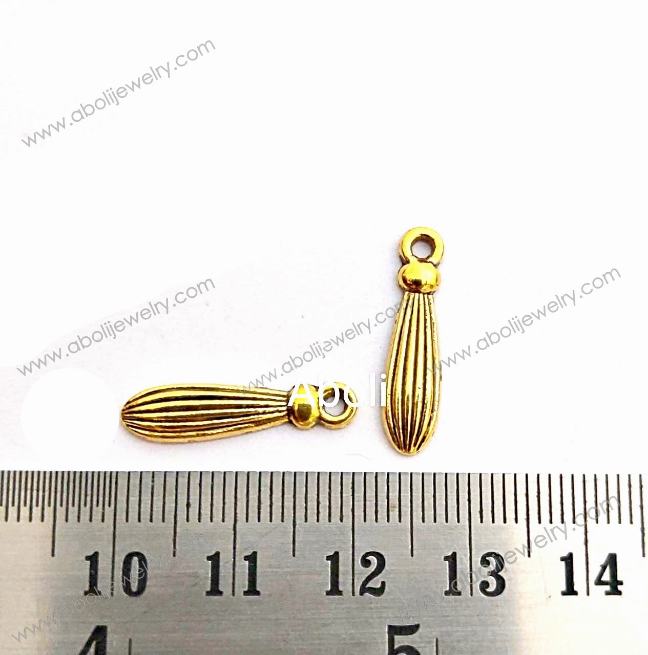 Golden long drop Charm dangle drop charms CHMG26 5 charms Flirty Look Luminous Accent