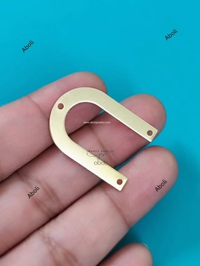 Golden Metal Arch Connector Jewellery Component MACU3 glossy 3 hole connectors Polished Spark