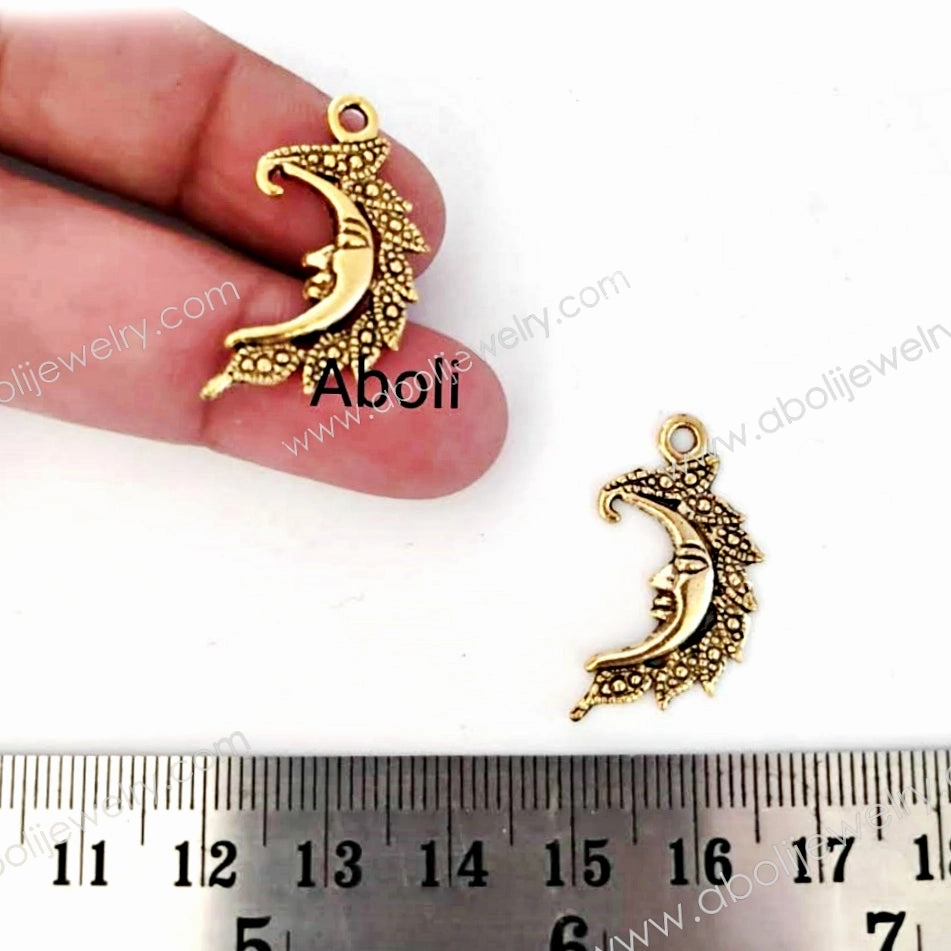 Stylish Choice Golden moon charm golden crescent moon golden charm CHMG20 2 pieces