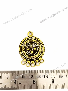 Camera Focus Golden pendant round pendant with fish motif and loops GP36