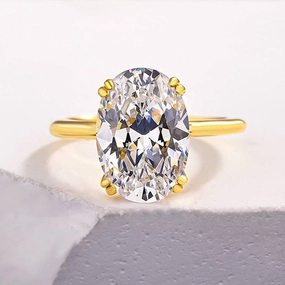 Louily Sparkle Oval Cut Engagement Ring In Sterling Silver Subtle Sparkle