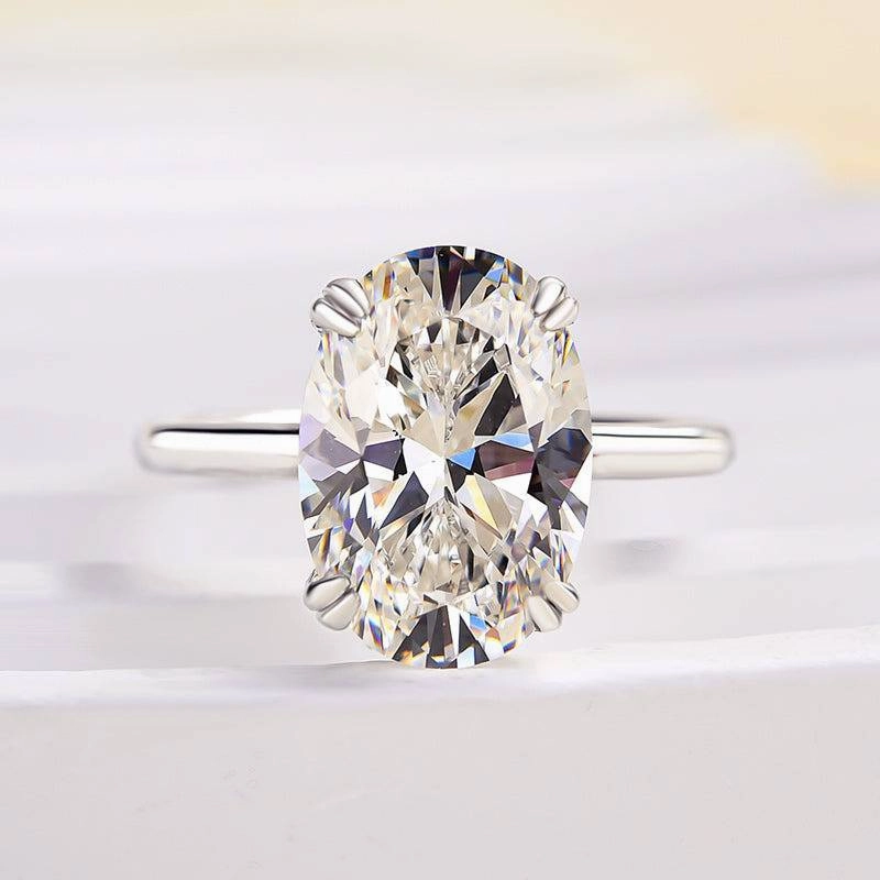 Louily Sparkle Oval Cut Engagement Ring In Sterling Silver Gleaming Gem Cozy Glam