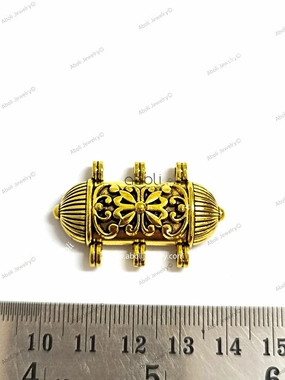 Golden pendant fabric jewellery necklace MDF jewellery GP53 Everyday Mood