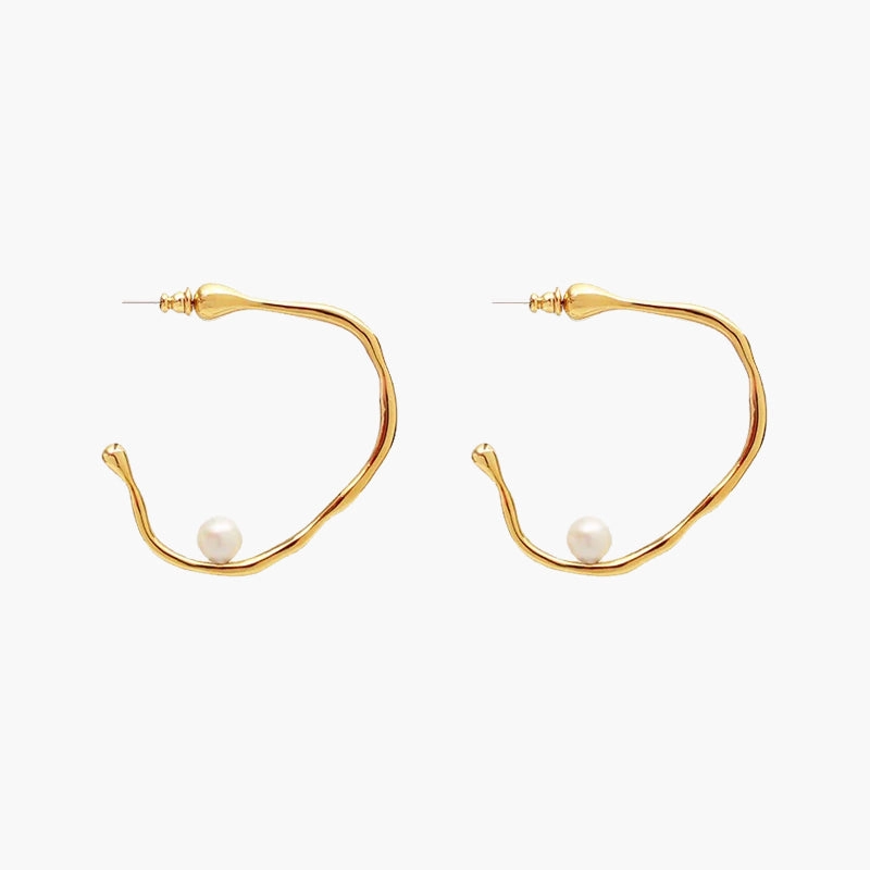 Dressy look Light Pop Irregular Semi-curved Pearl Earrings