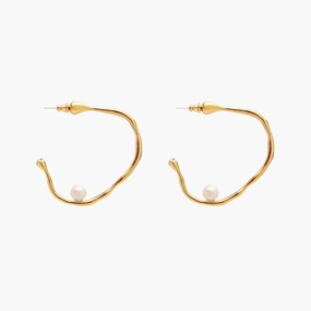 Dressy look Light Pop Irregular Semi-curved Pearl Earrings
