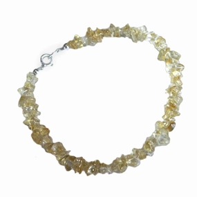 Genuine Citrine Gem Chip Bracelet Sterling Silver Contemporary Look Seasonal Mood