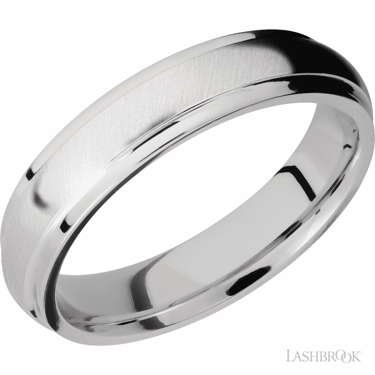 Dramatic Gift HighEnd Craft Grooved Edges Domed Wedding Band Cobalt Chrome 5mm