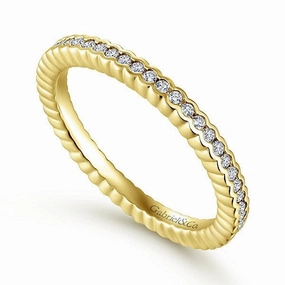 Urban Fit Half Bezel Set Diamond Eternity Band 14K Yellow Gold