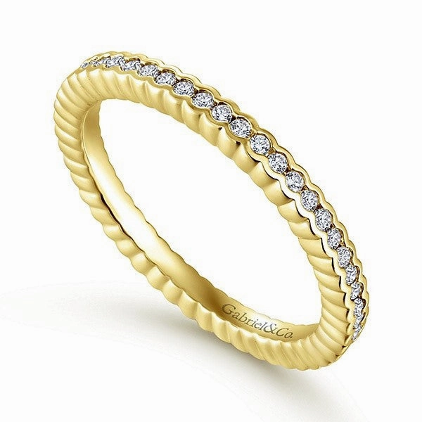 Urban Fit Half Bezel Set Diamond Eternity Band 14K Yellow Gold