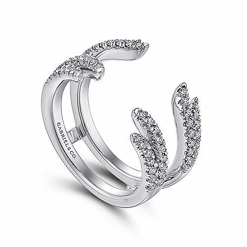 Special Gift Pave Set Diamond Ring Enhancer 14K White Gold