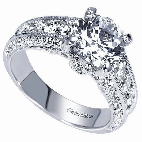 Channel Set Round Diamond Ring 14K White Gold 1.29 Cttw 344 Chic Gift Sparkle Look