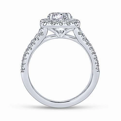 Cushion Shaped Split Shank Diamond Ring  .78 Cttw 426A Ancestral Style