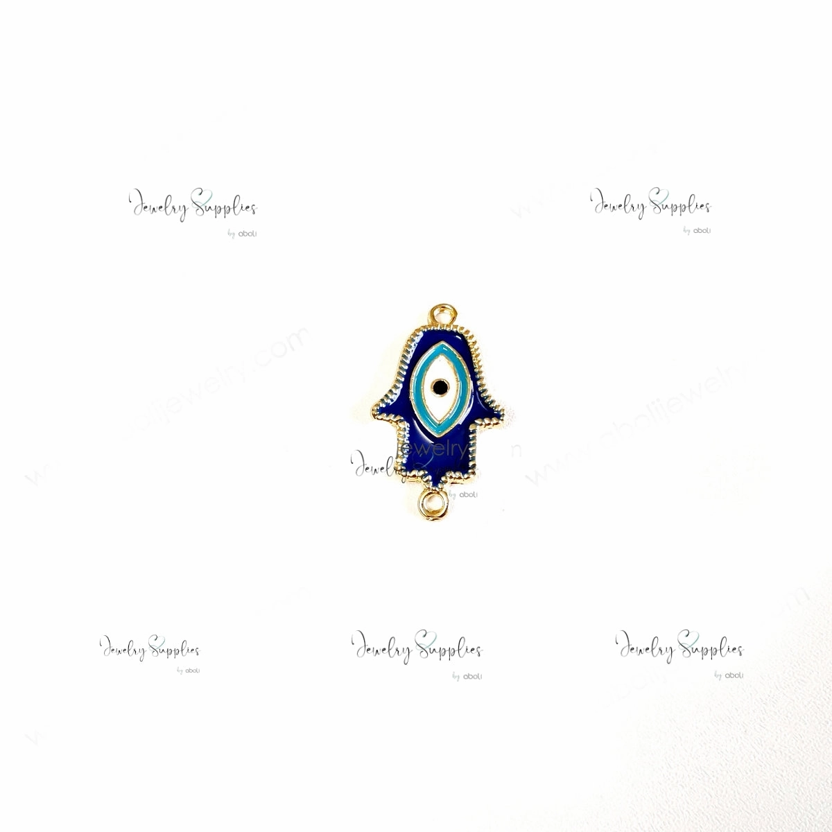 Dark blue connector evil eye charm  evil eye pendant Sleek Detailing