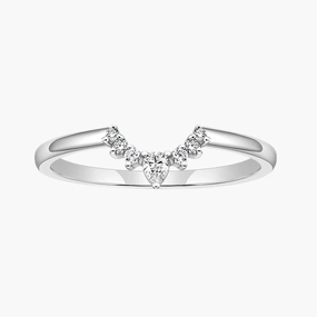 Sleek Design Crown V Shape Sterling Ring with CZ