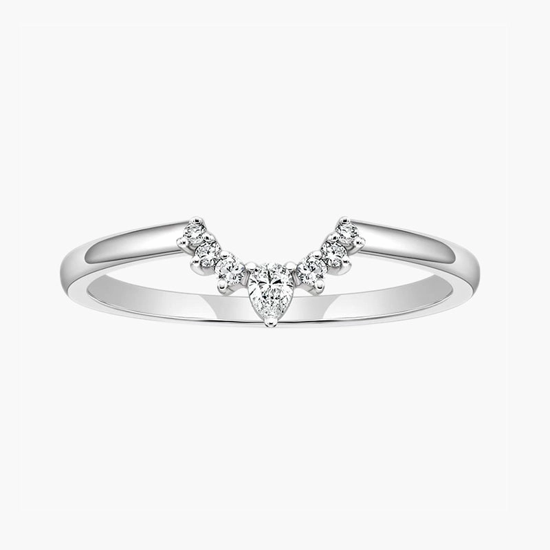 Luxurious Gem Fresh Style Crown V Shape Sterling Ring with CZ