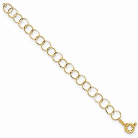 14K Polished Circle Chain 7.5 inch Bracelet Entire Amalgamations