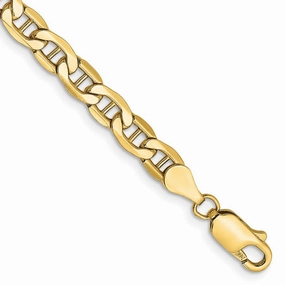 14K 8 inch 4.75mm Semi-Solid Anchor with Lobster Clasp Bracelet Even Sight Heavenly Mixes