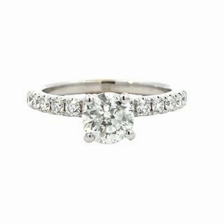 14 Karat White Gold Straight Engagement Ring (1.38cttw) Elegant Item