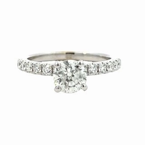 14 Karat White Gold Straight Engagement Ring (1.38cttw) Elegant Item