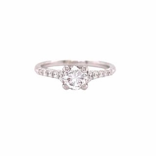 Immediate Use 14 Karat White Gold Straight Engagement Ring (.85cttw)