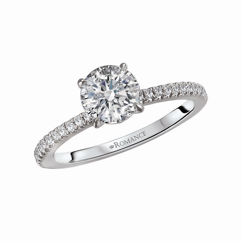 custom design Warm Finish 14K White Gold Round Lab Grown Diamond Solitaire Engagement Ring