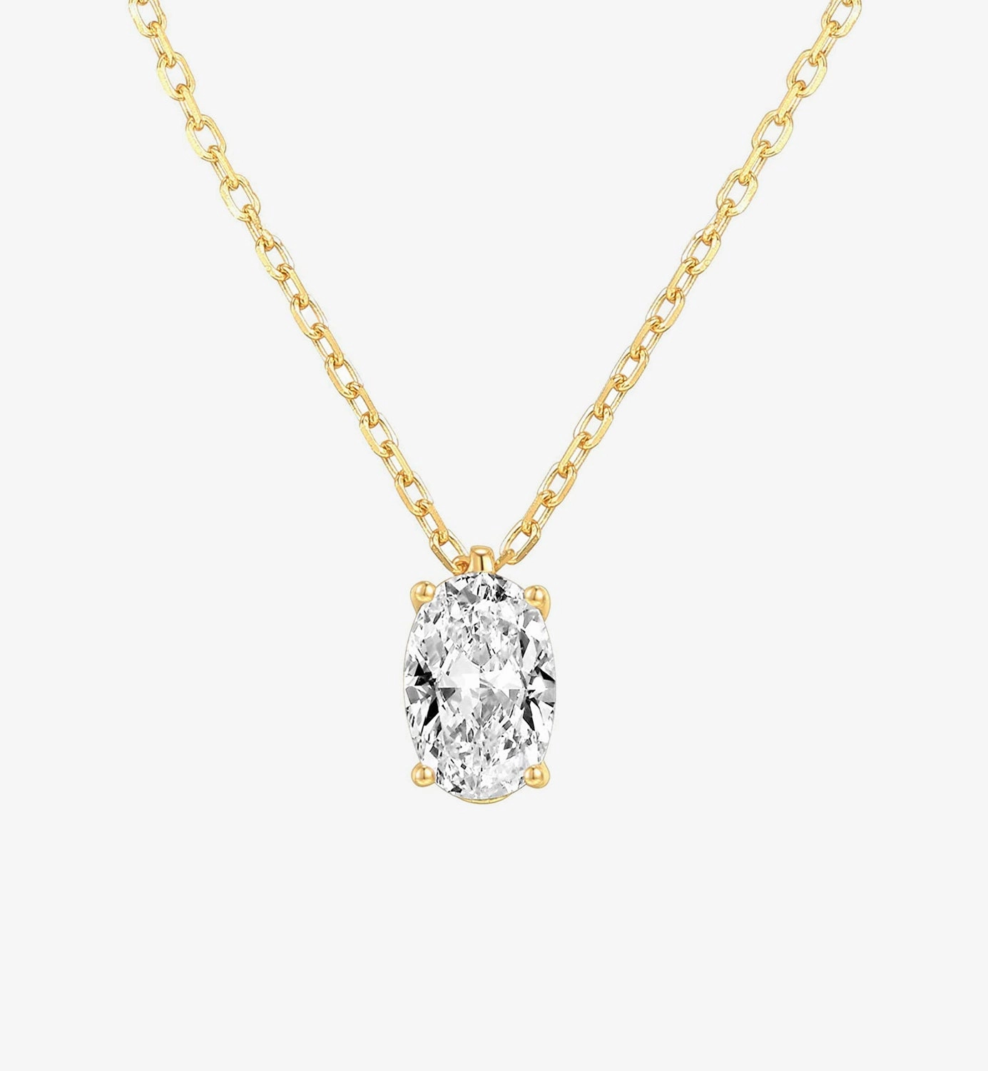 Classic Vibe 14K Gold Plated CZ Pendant Necklace