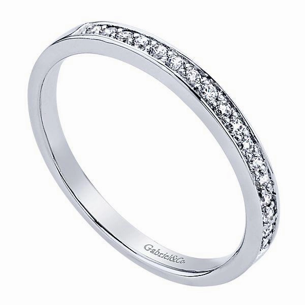Bead Set Round Diamond Band .13Cttw 14K White Gold 149B Everyday Piece
