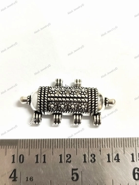 Silver tawiz pendant fabric necklace metal connector SP51 Daily Outfit