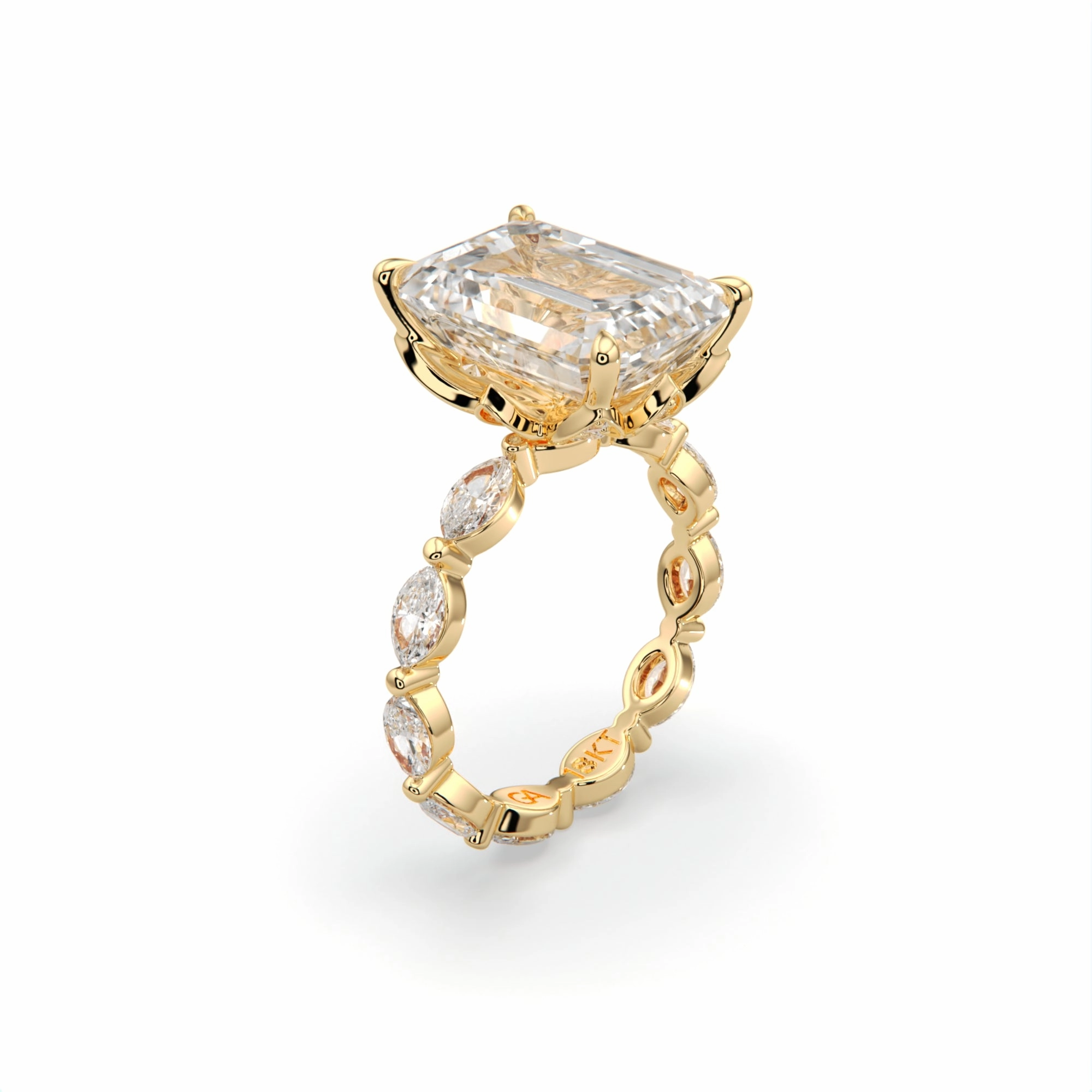 Occasion Present 10CTW Emerald and Marquise Set Diamond Engagement Ring