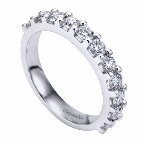 Balanced Finish Pave Diamond Band 1.00 Cttw 14K White Gold | Mullen Jewelers