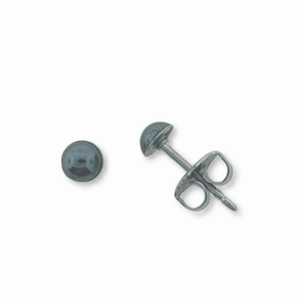 Imitation Hematite Stud Earrings Stainless Steel Hypoallergenic 4mm Charming Features Rich Detailing