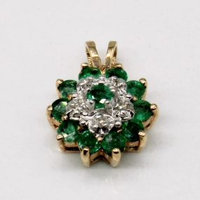 Emerald & Diamond Pendant | 0.40ctw, 0.02ctw | Bold Feature