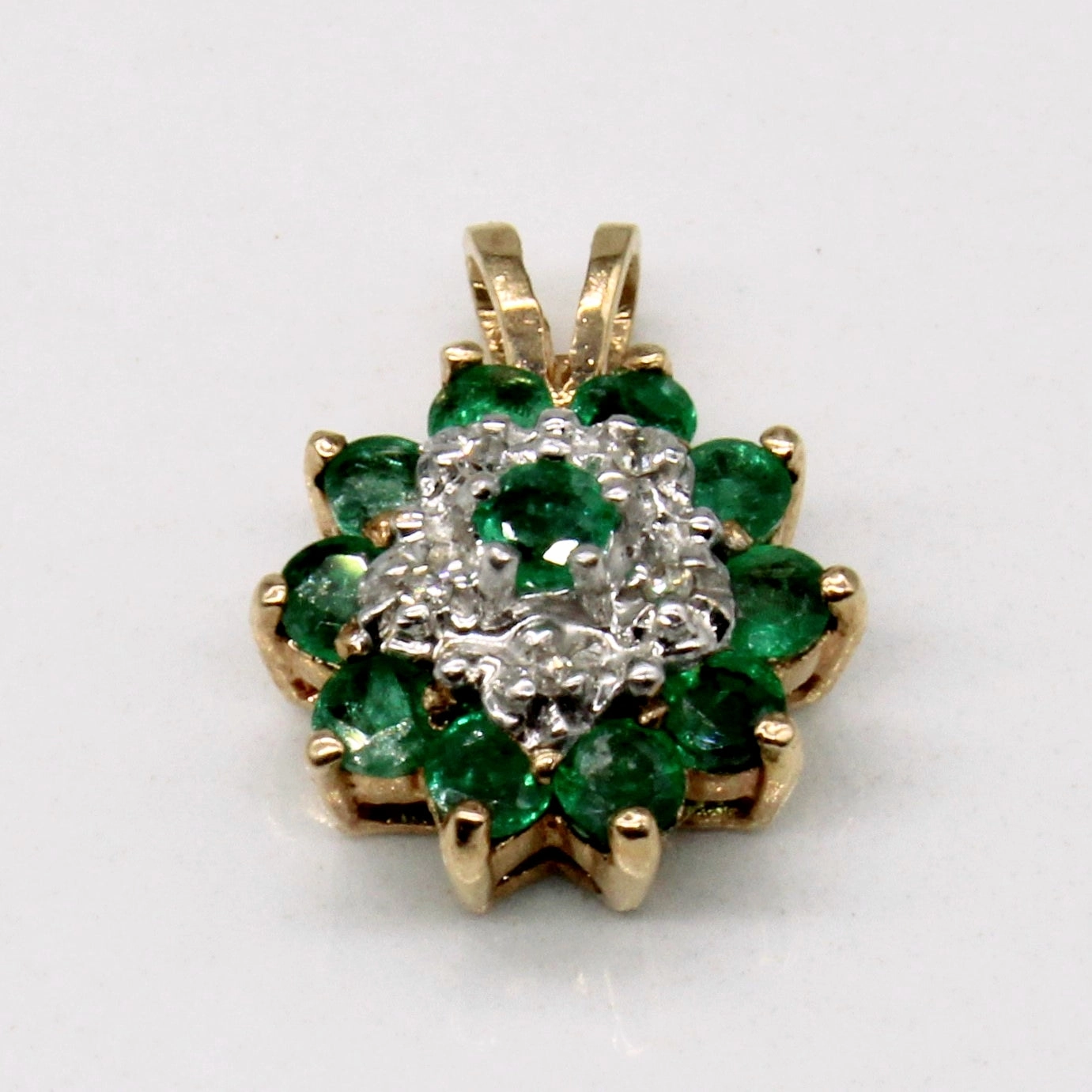 Emerald & Diamond Pendant | 0.40ctw, 0.02ctw | Bold Feature