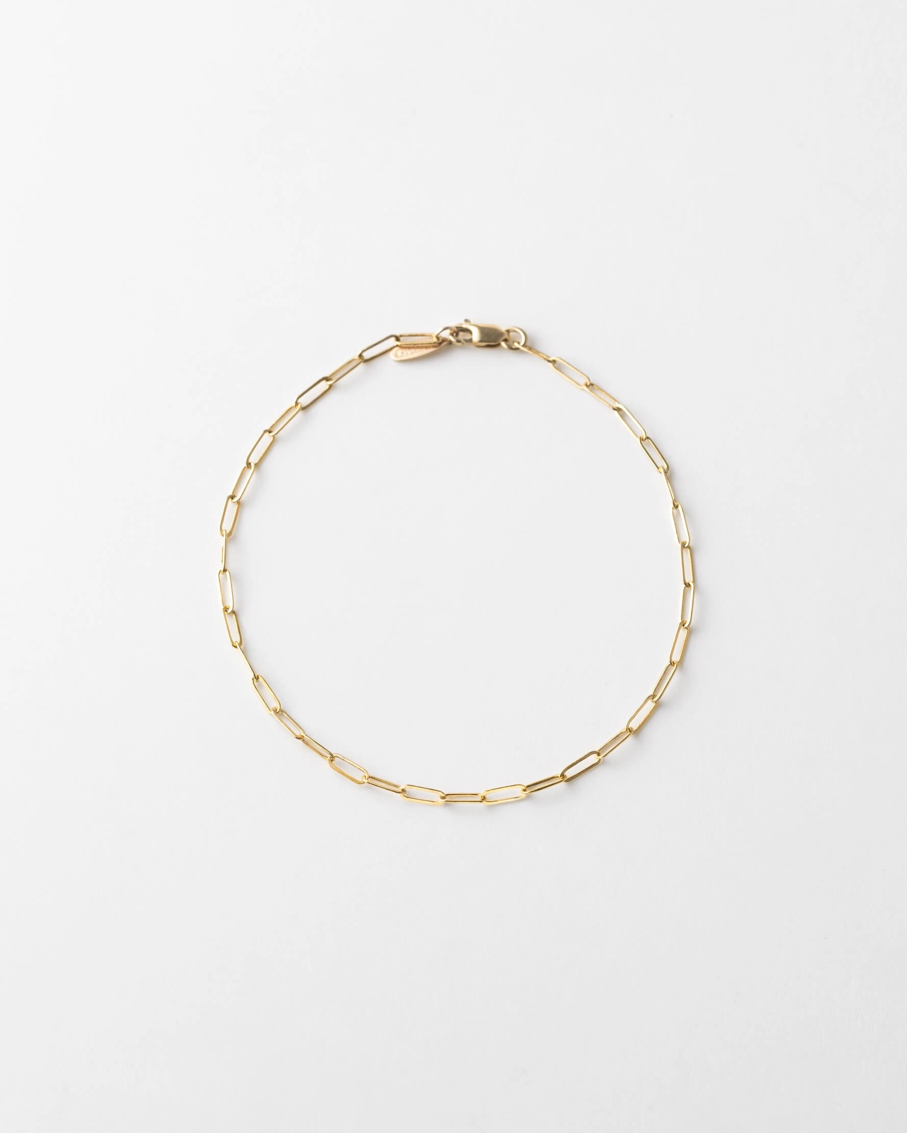 Solid Gold Dainty Paperclip Chain Bracelet Customizable Option Made With Love