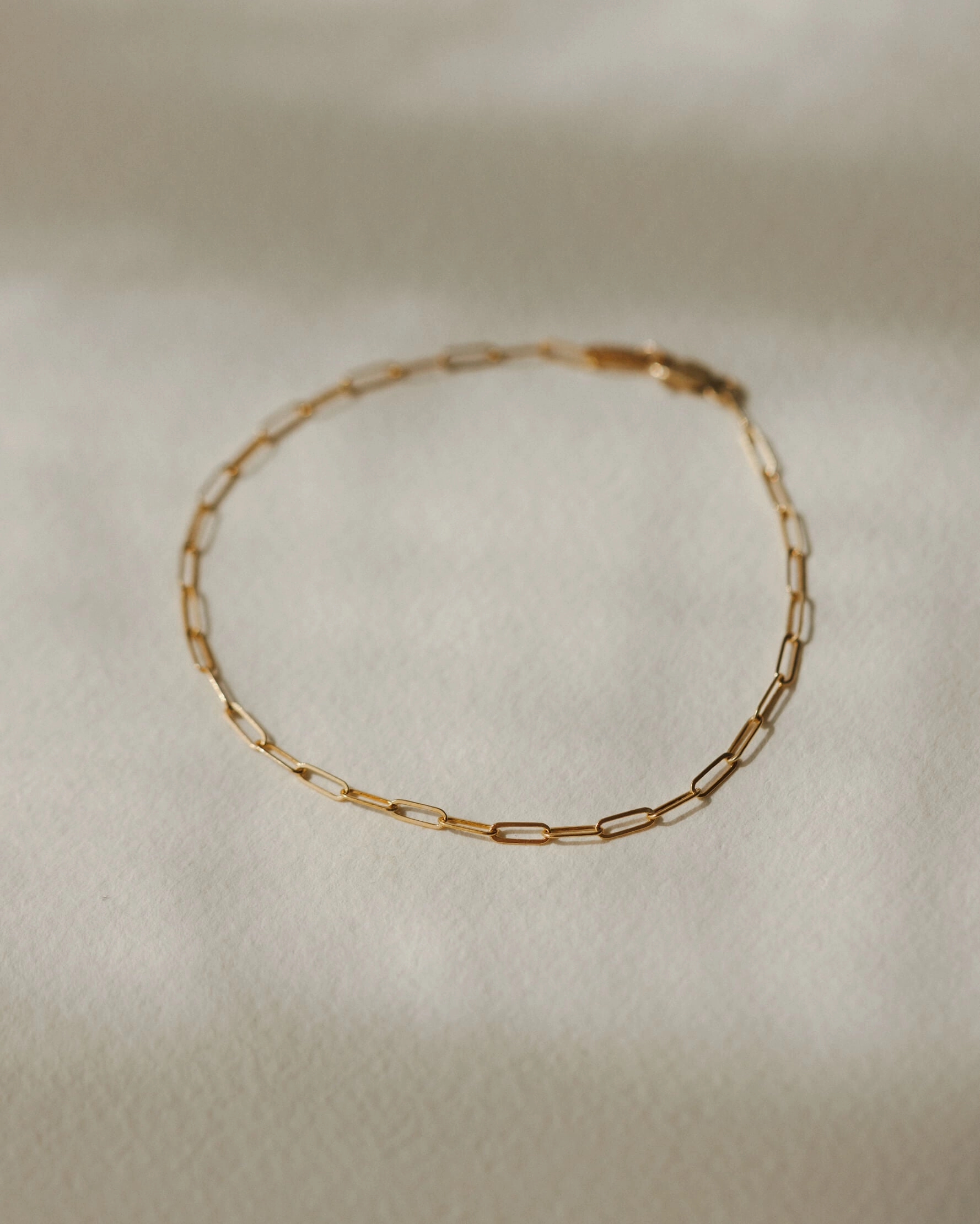Hassle-Free Vision Common Choice Solid Gold Dainty Paperclip Chain Bracelet
