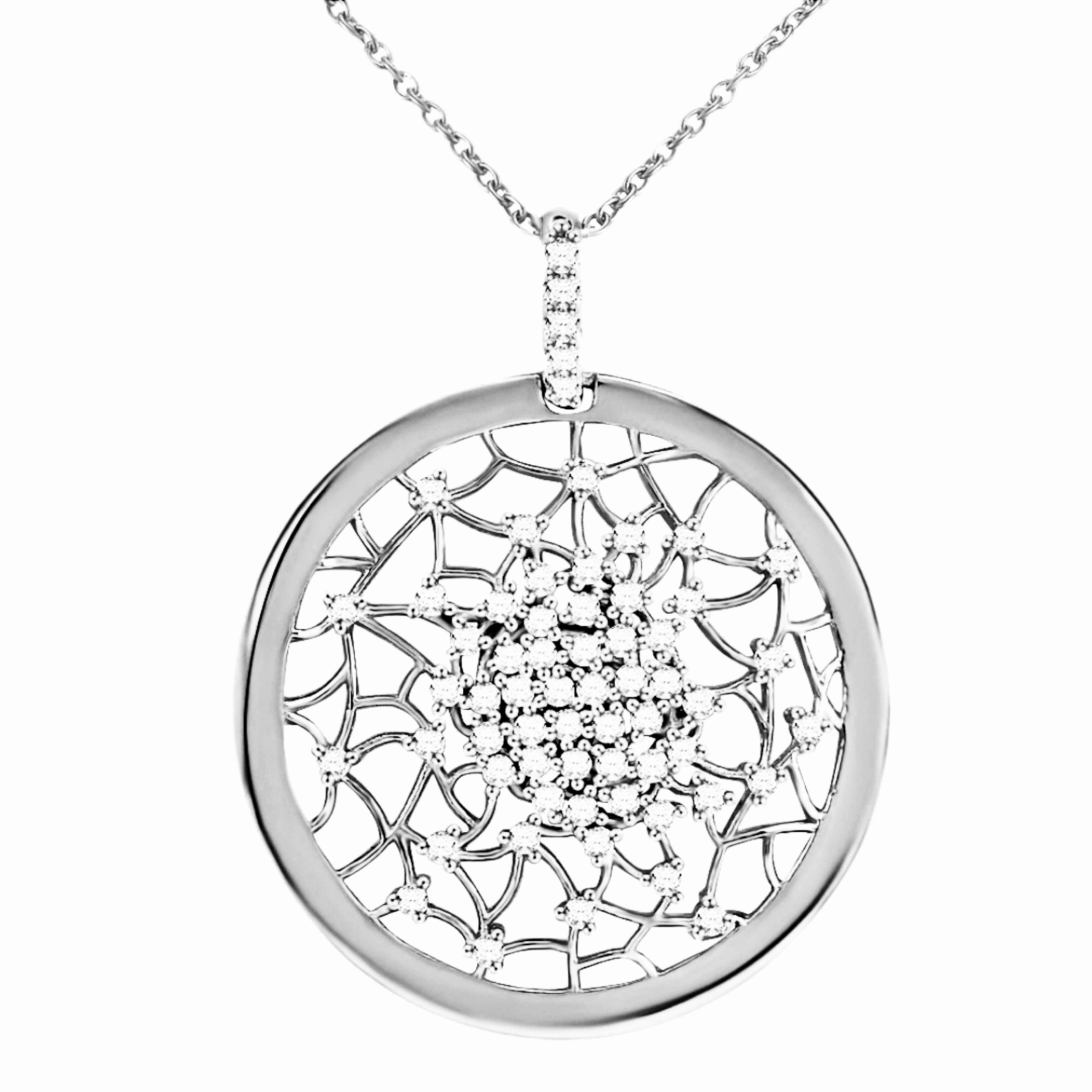 Modern Classic Photo Focus Rose Gold / Rhodium / Gold Plated Sterling Silver Sprinkled CZ Pendant Necklace