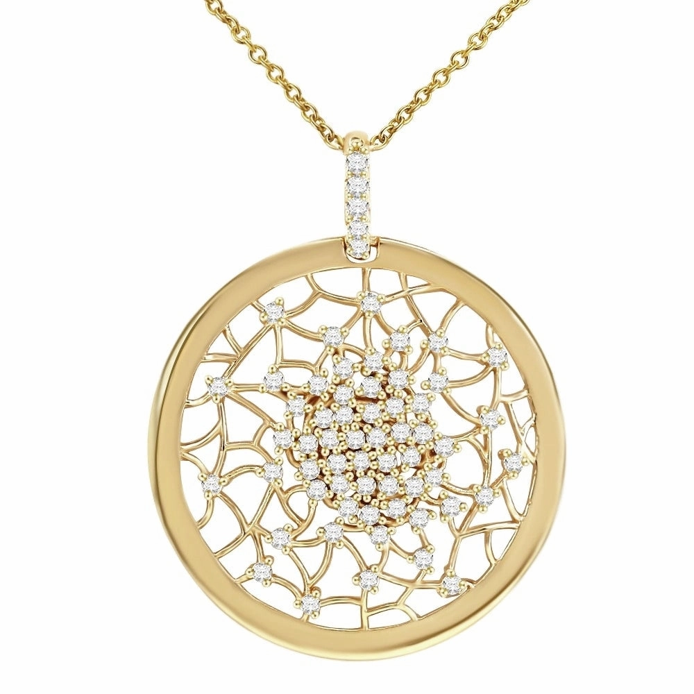 Soft Glamour Contemporary Form Rose Gold / Rhodium / Gold Plated Sterling Silver Sprinkled CZ Pendant Necklace