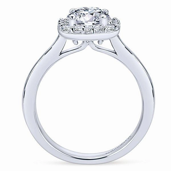 Cushion Polished Shank Halo Diamond Ring .27Cttw 14K Gold  75A Premium Present Elegant Fashion