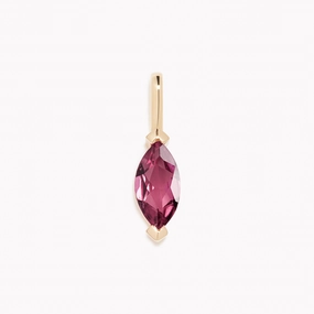 July Birthstone Pendant 14k Gold - Pink Tourmaline Soft Glow Up