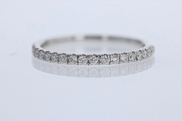 Lab Grown Pave Set .22 Cttw Diamond Ring 14k White Gold Premium Finish