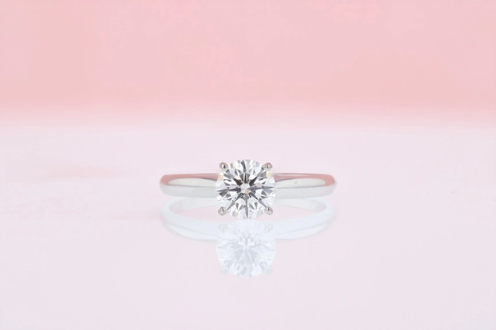 Lab Grown Solitaire Diamond Engagement Ring 14K White Gold Material Thing