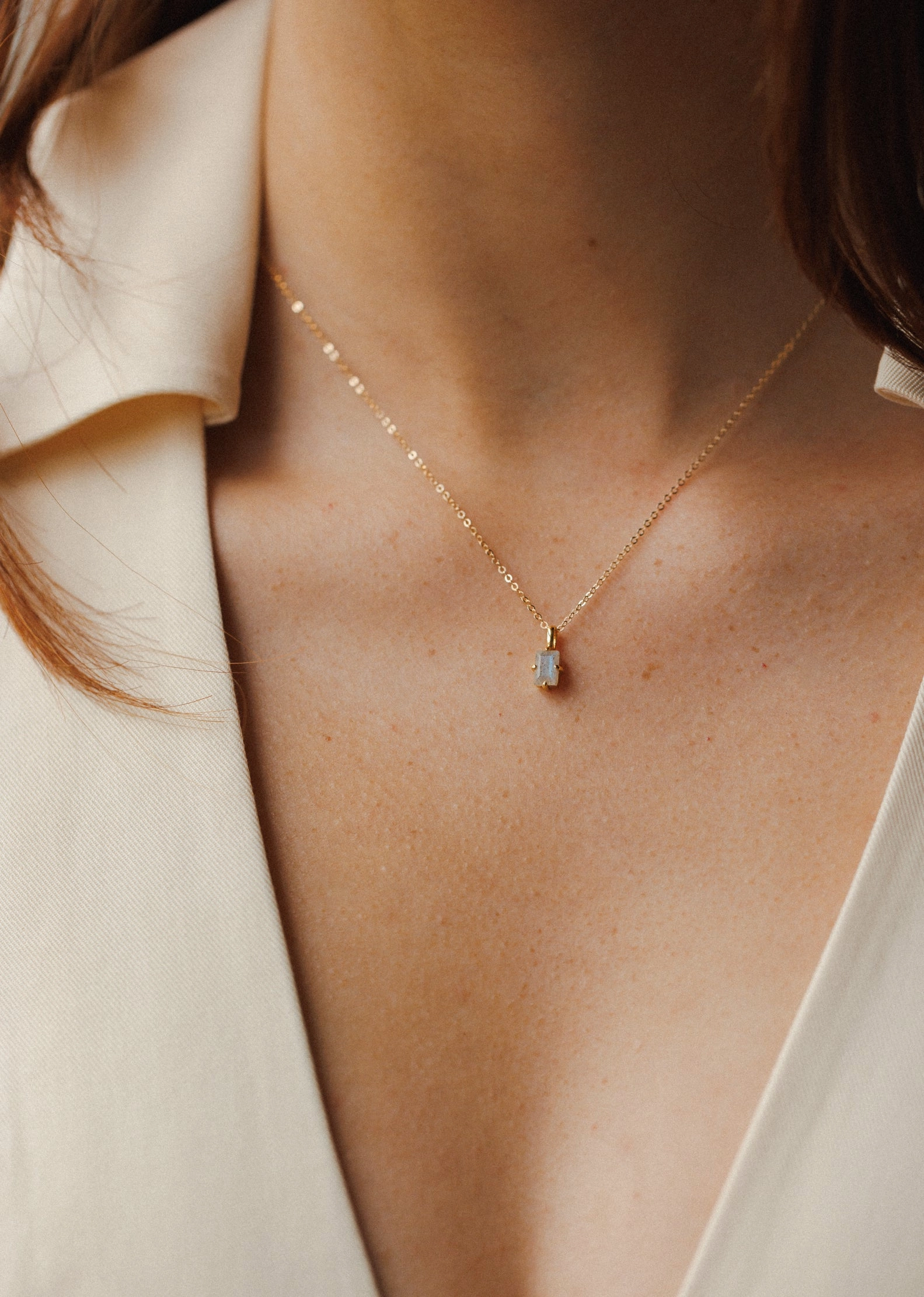 Labradorite Grand Baguette Necklace Wedding Accent